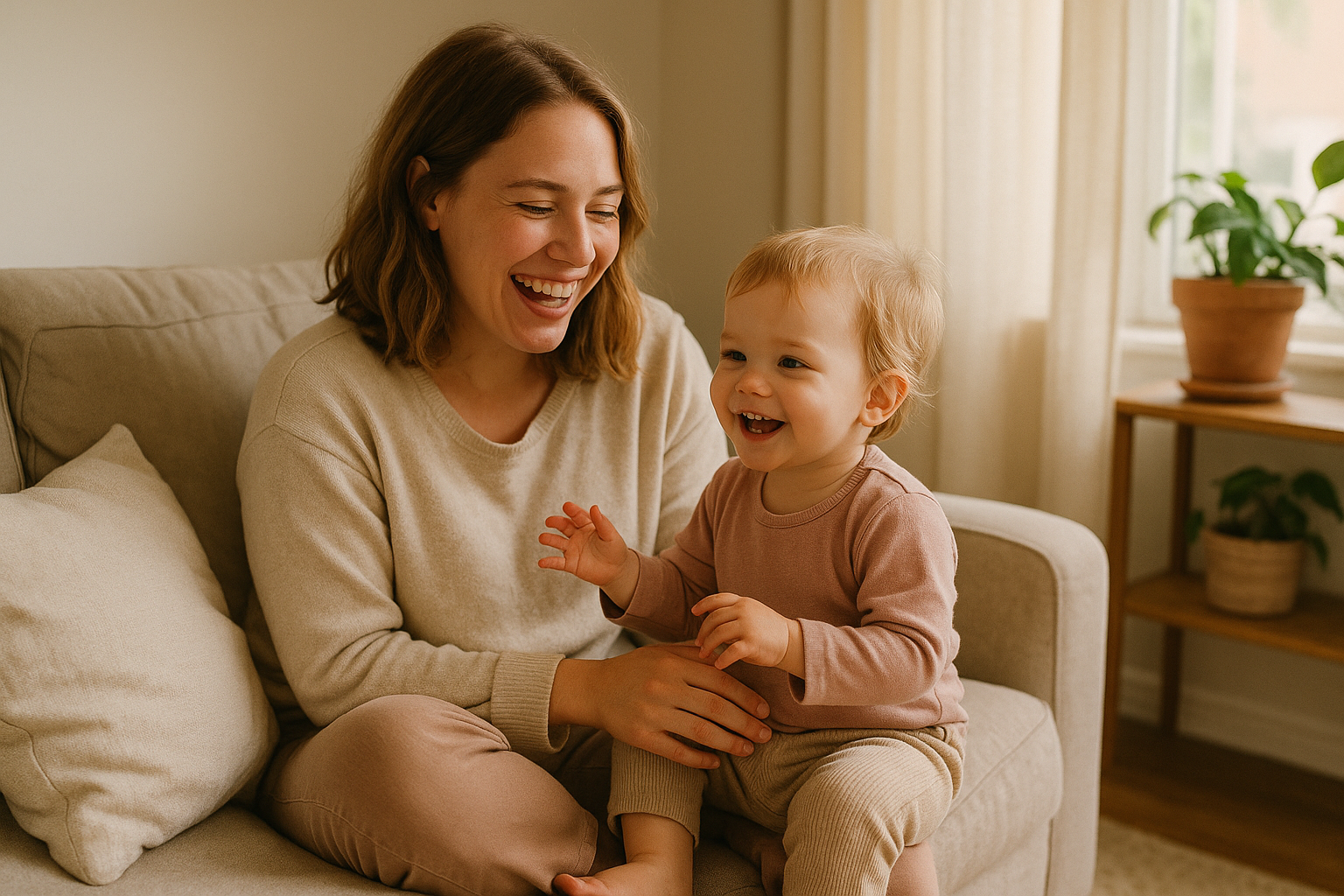 Happy mother with child