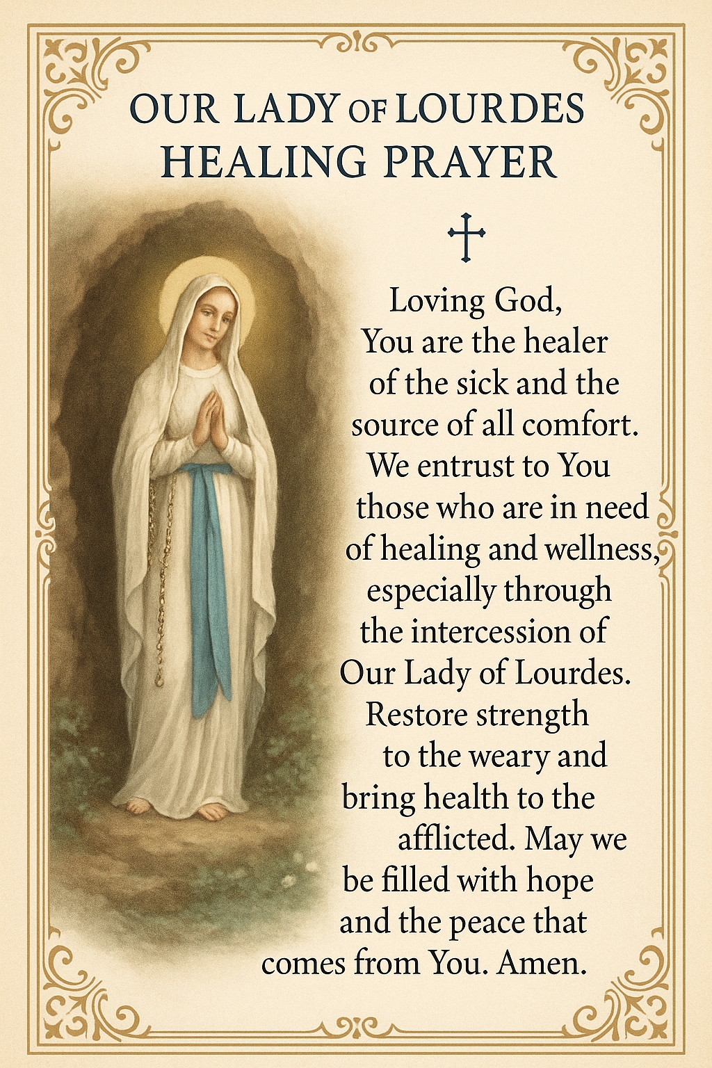 Our Lady of Lourdes Healing Prayer
