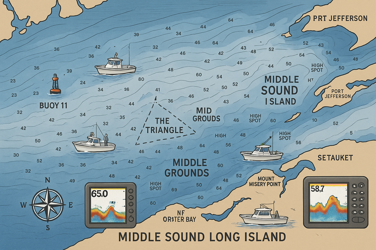 Middle Sound Fishing Map