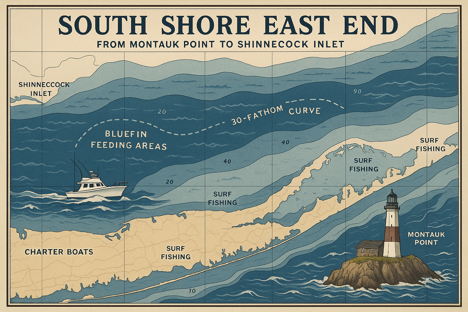 South Shore East Fishing Map
