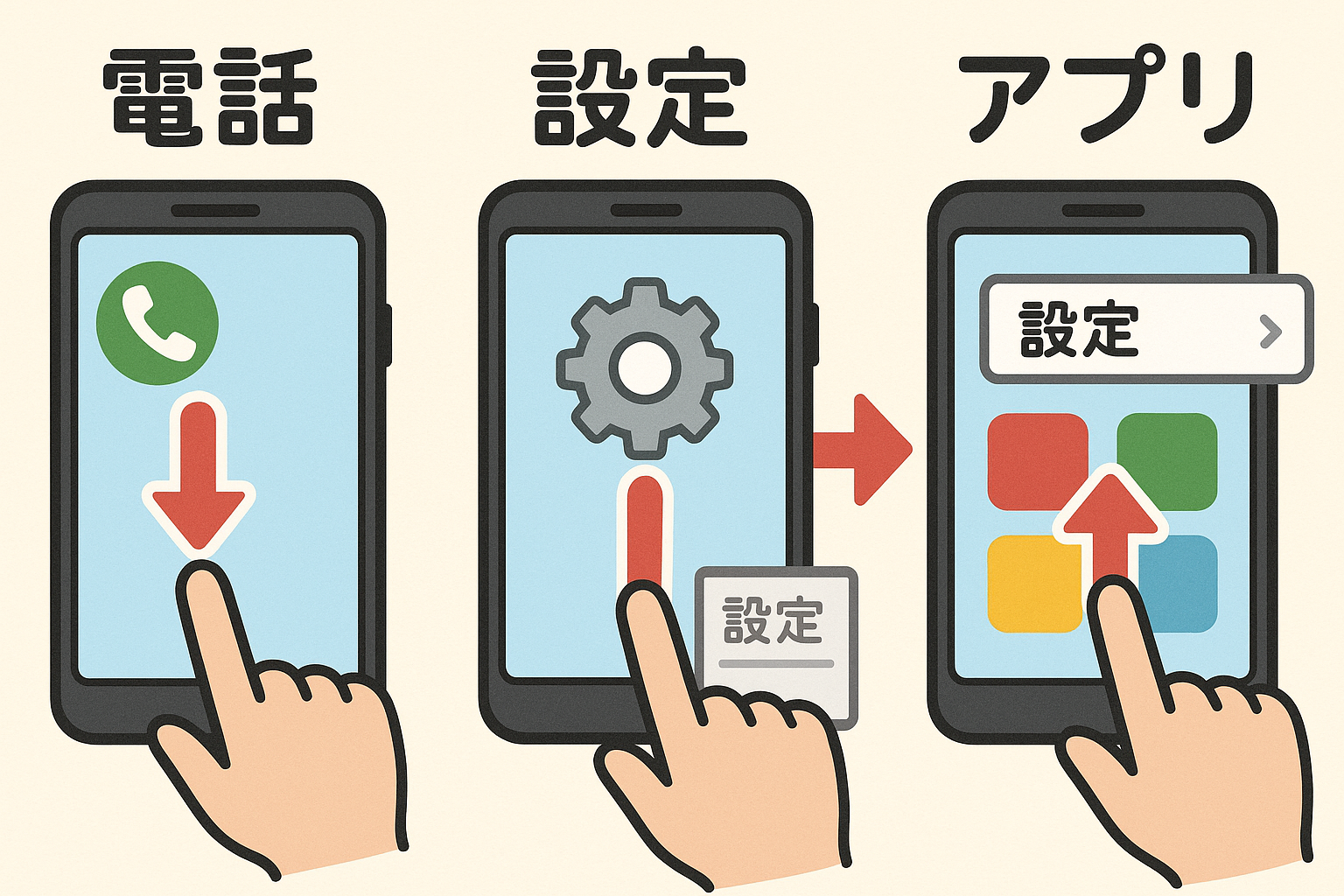 スマートフォンの基本操作図解