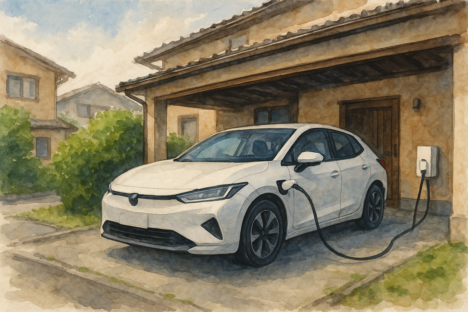 日本家庭充電画像