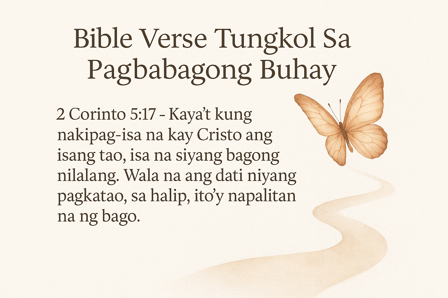 Bible Verse Tungkol Sa Pagbabagong Buhay