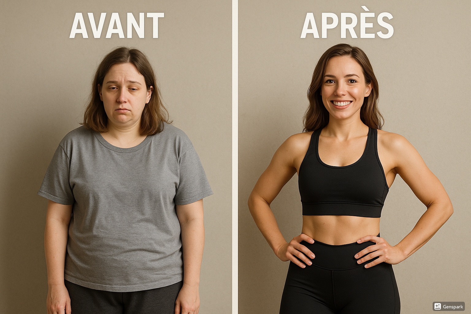 Transformation avant/après fitness