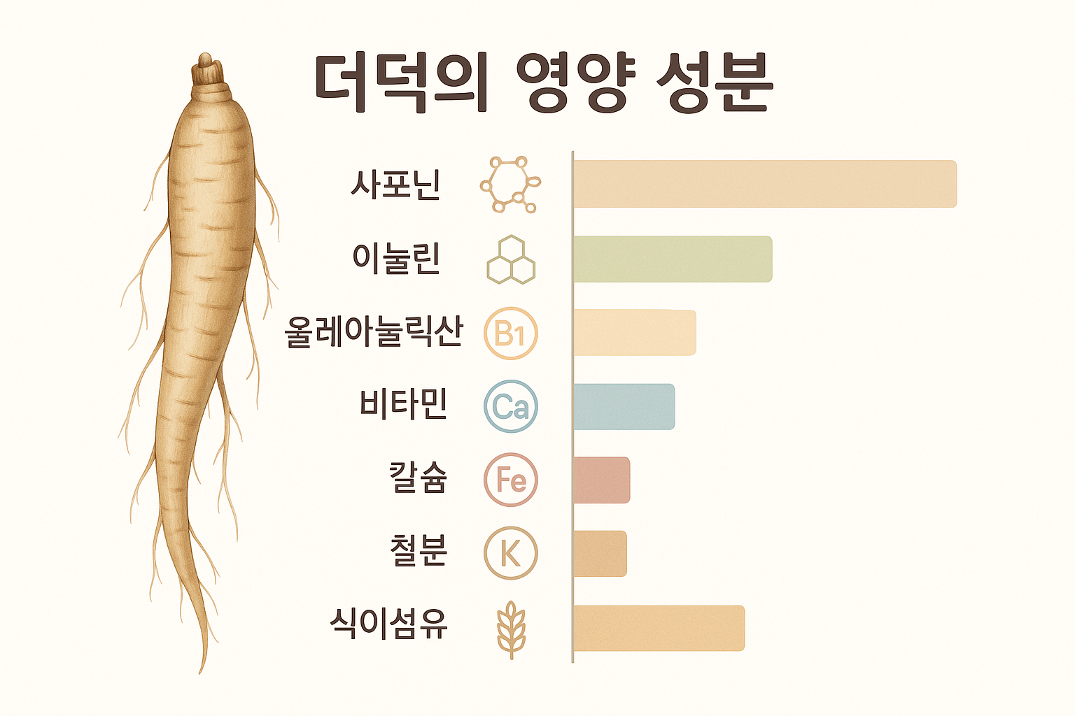 더덕의 영양성분 인포그래픽
