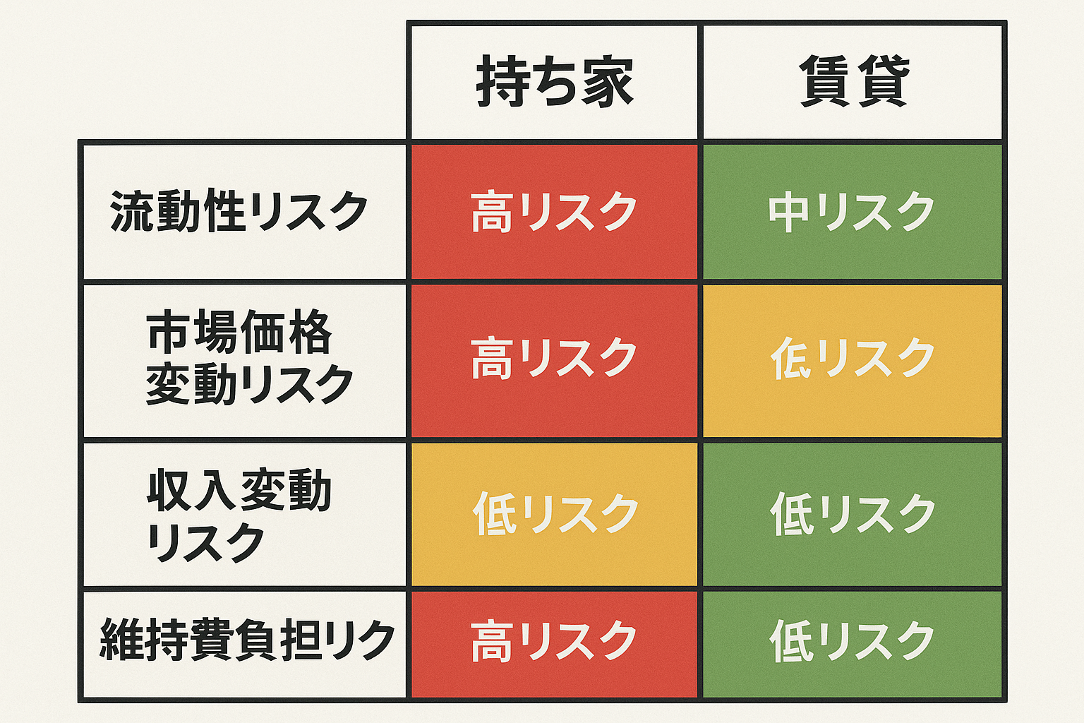 リスク比較マトリックス
