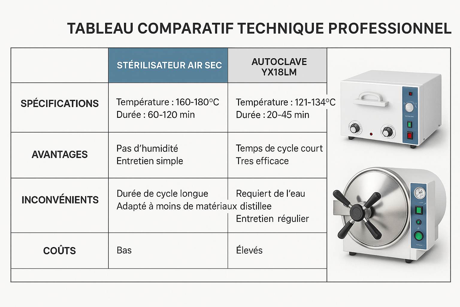 TABLEAU COMPARATIF TECHNIQUE DÉTAILLÉ