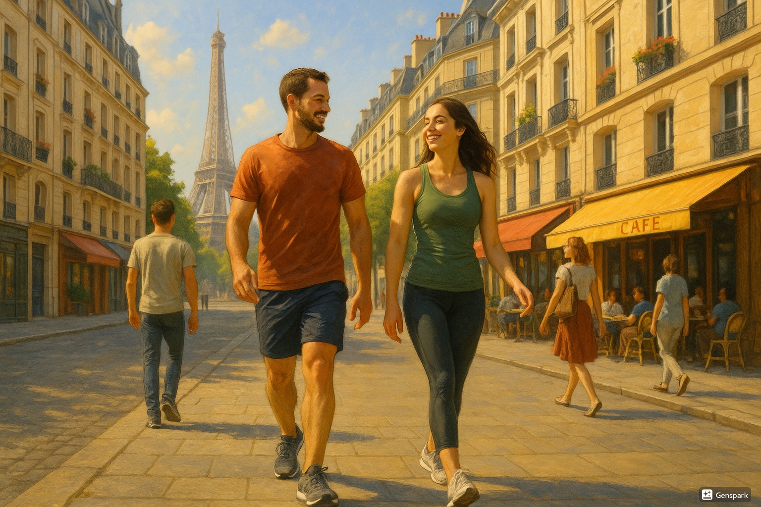 People enjoying a walk in Paris