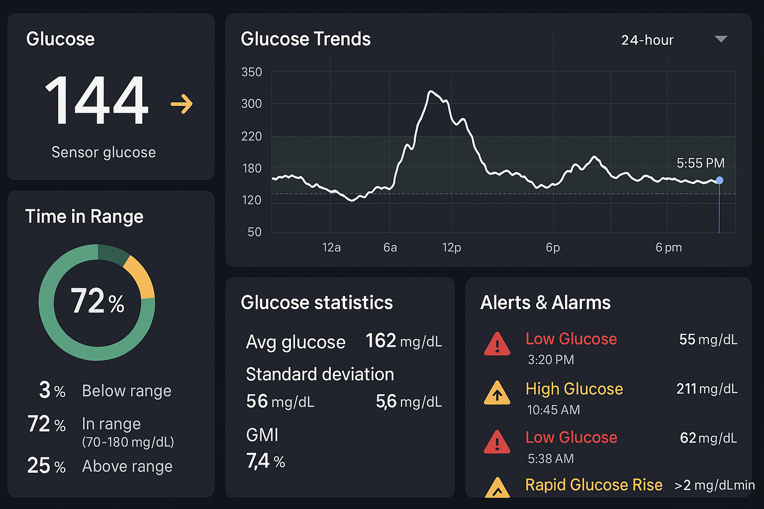 Glucose Monitoring Dashboard