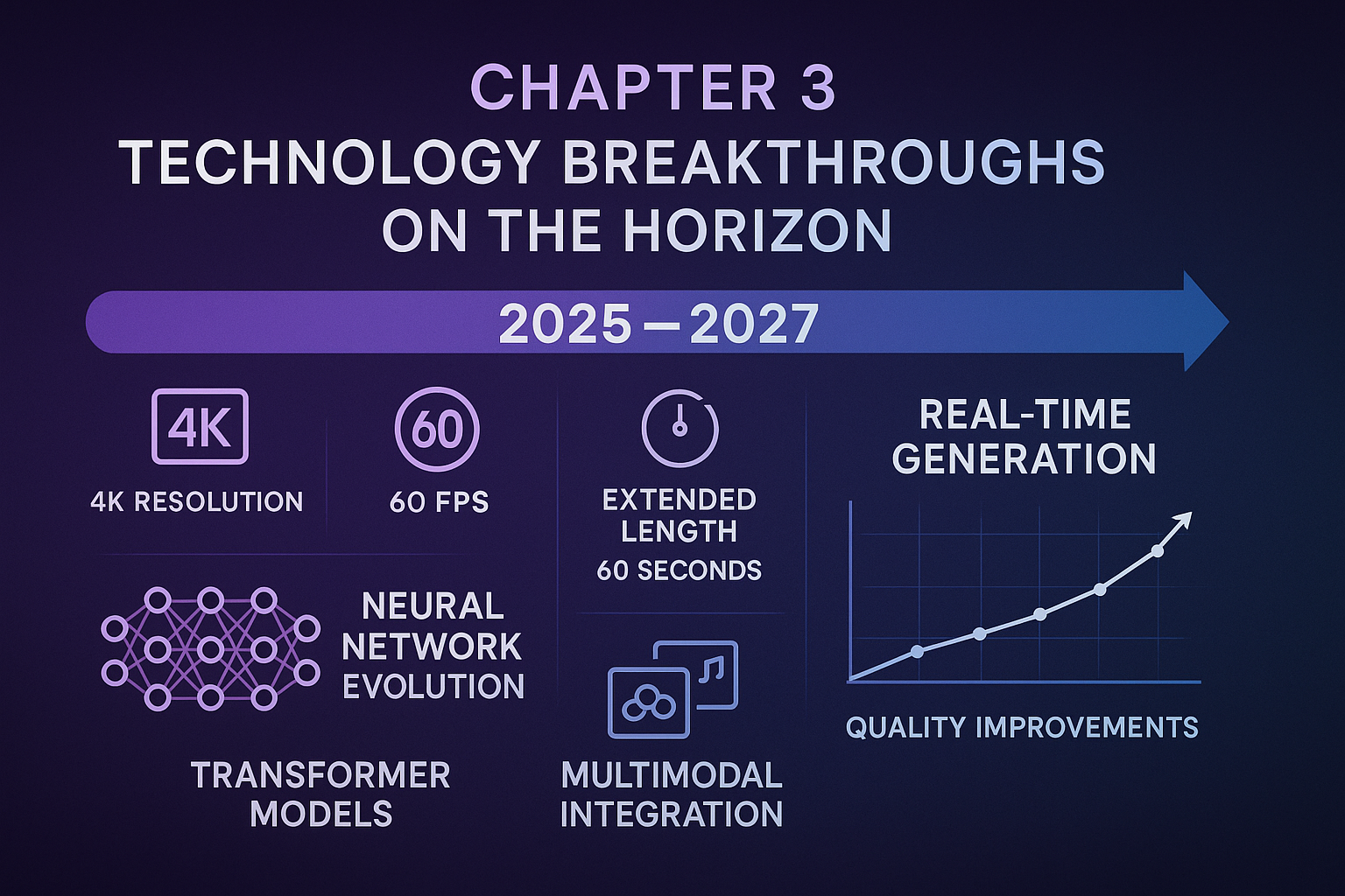 Future AI Video Technology - 4K resolution, real-time generation, and neural network advances