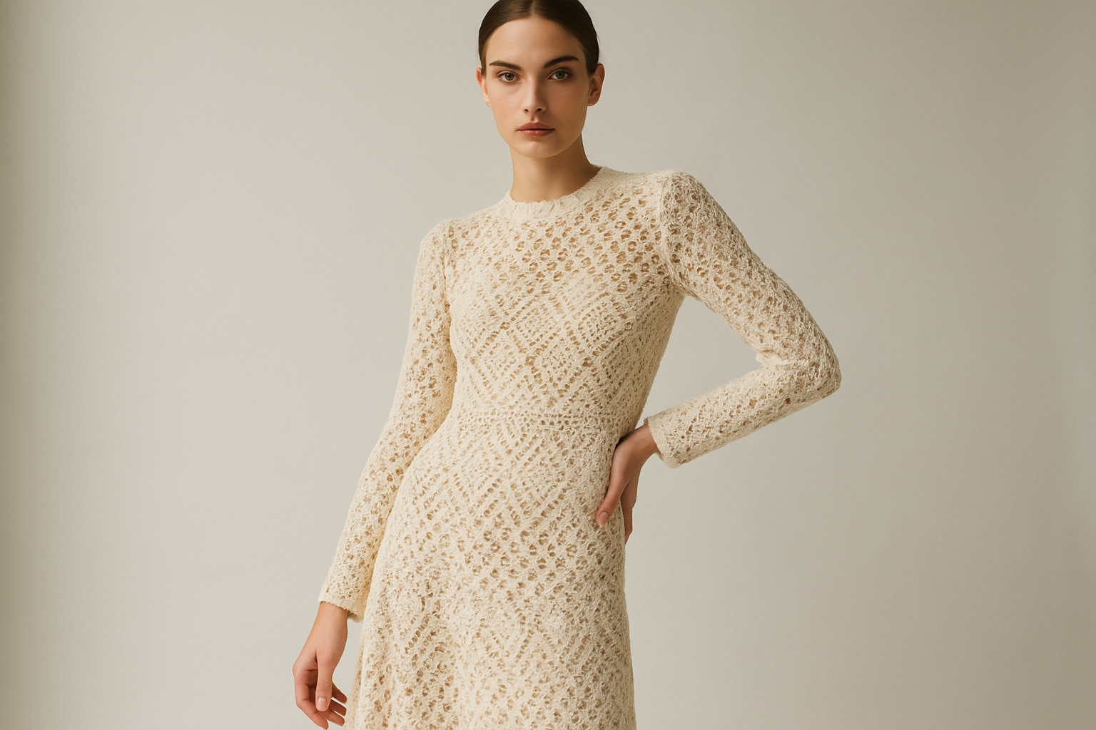 Ivory Crochet Dress
