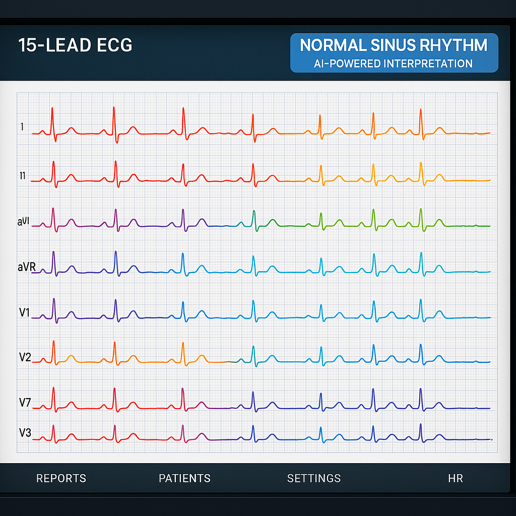 15-Lead ECG Waveform Display