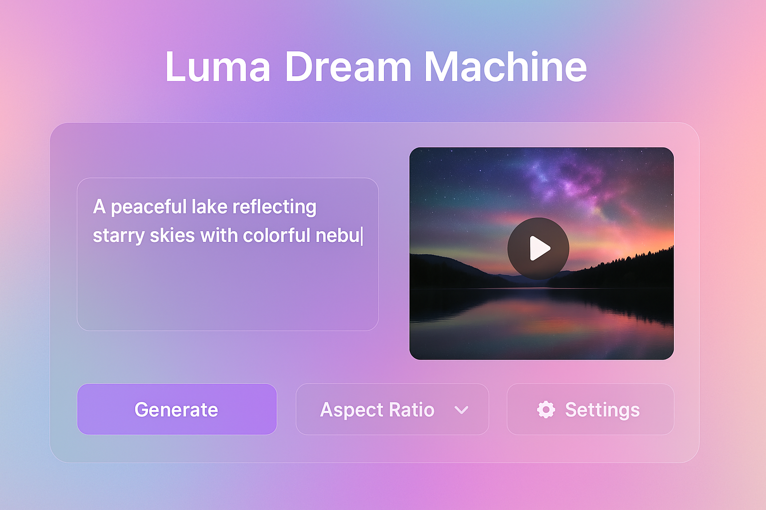 Luma Dream Machine Interface