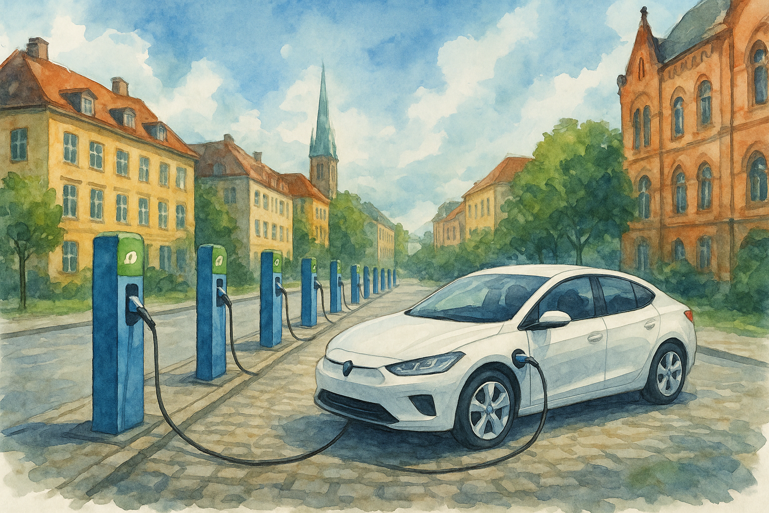 欧州充電ステーション画像