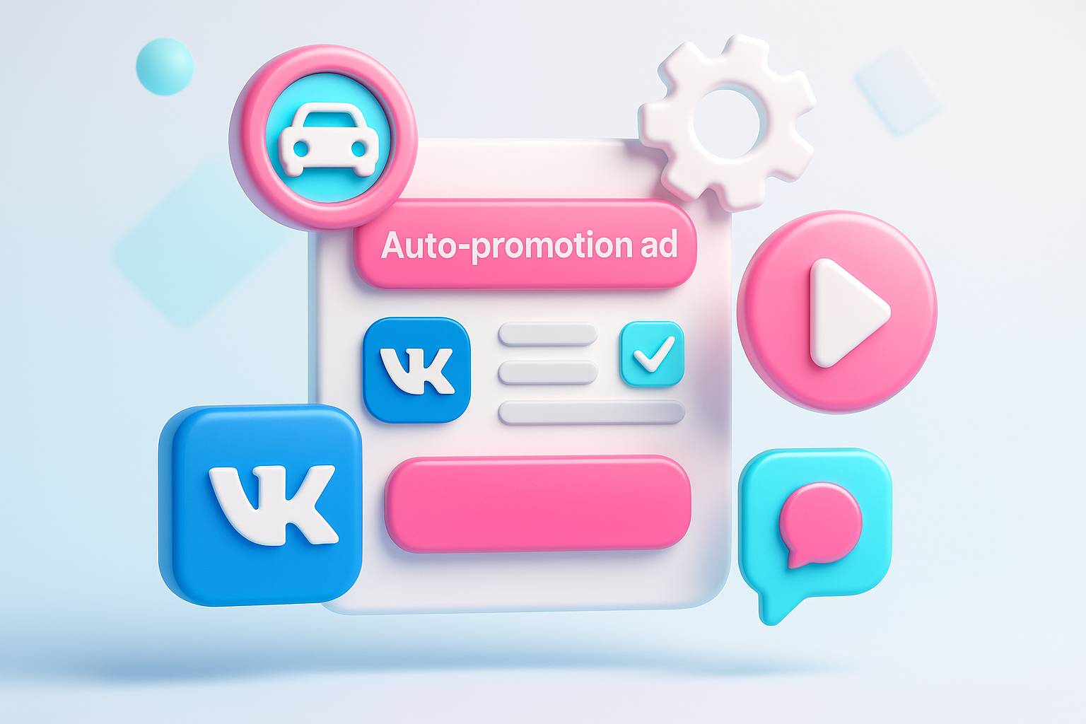 Setting Up and Launching VKontakte Auto-Promotion Ads 3D Design
