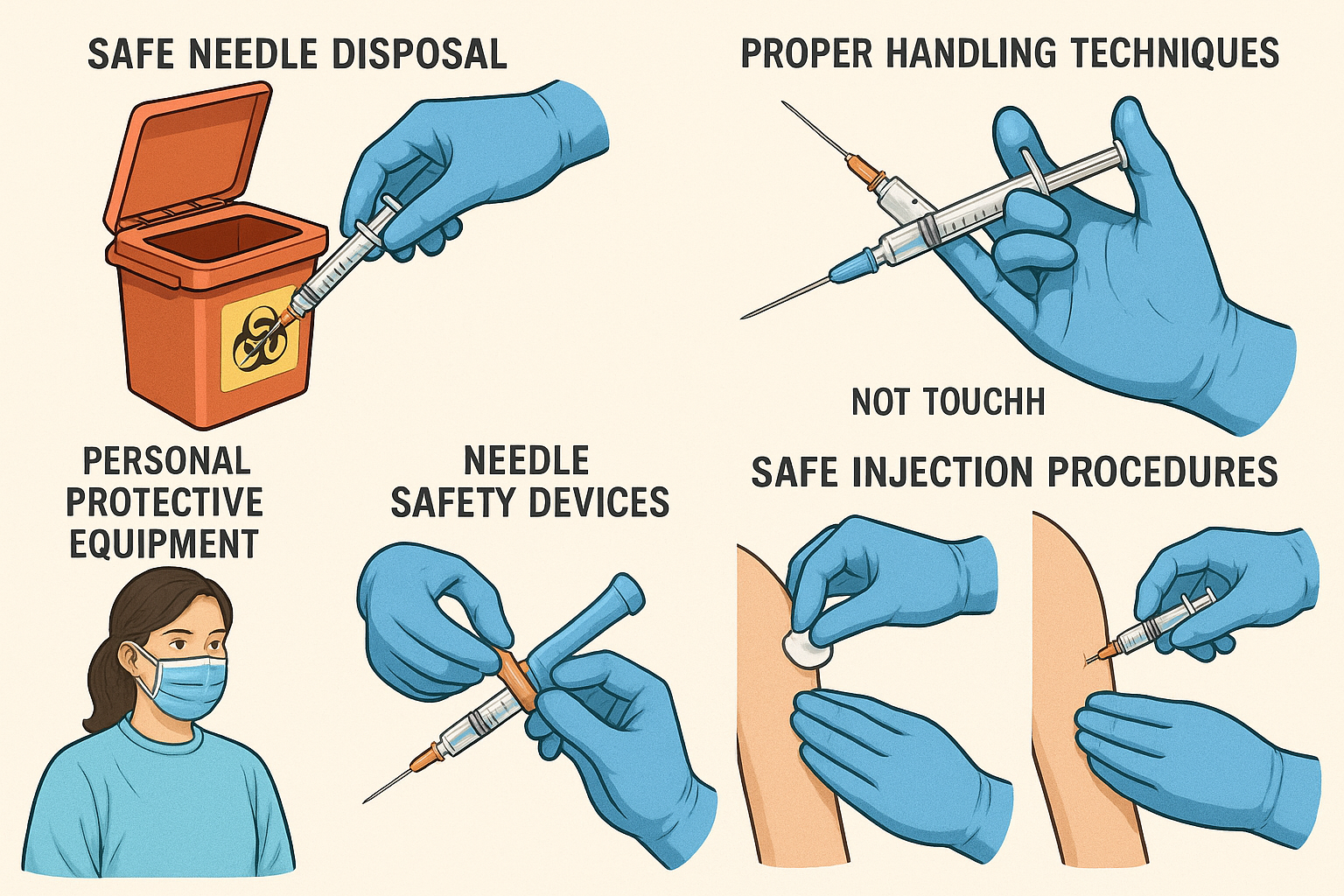 needle-stick injury prevention diagram