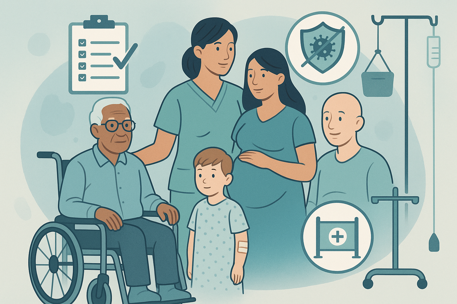 Vulnerable Patients Care Illustration