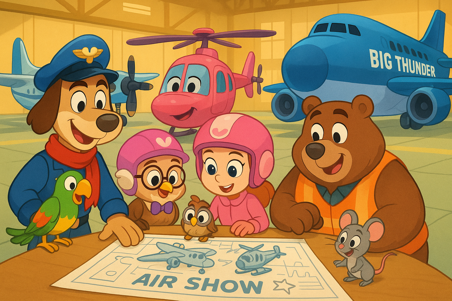 Sky Adventures team planning the air show