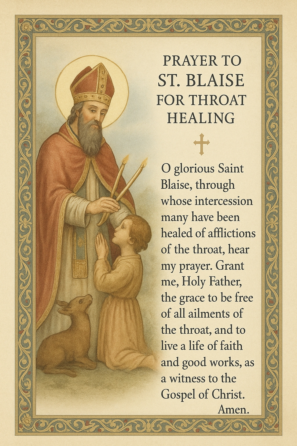Prayer to St. Blaise for Throat Healing