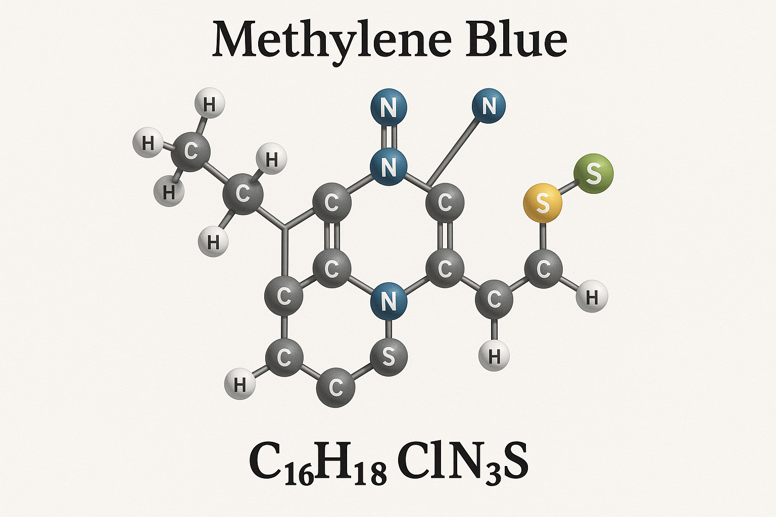 Structure moléculaire du bleu de méthylène