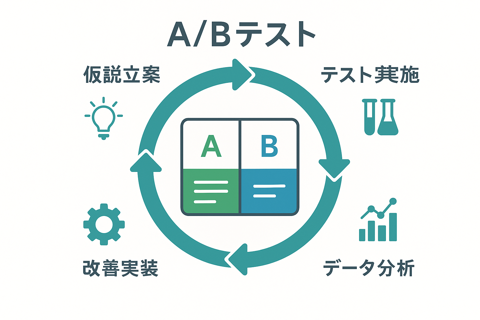 ABテスト改善サイクルの4ステッププロセス