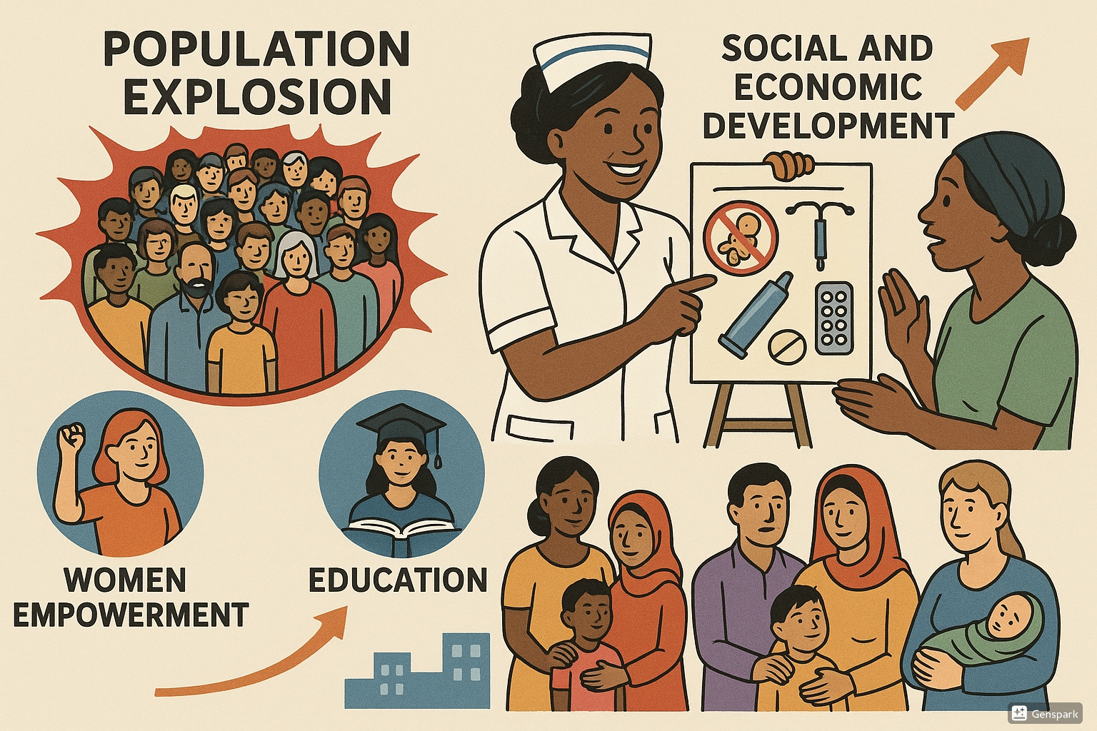 Population explosion impact and solutions through women empowerment and education