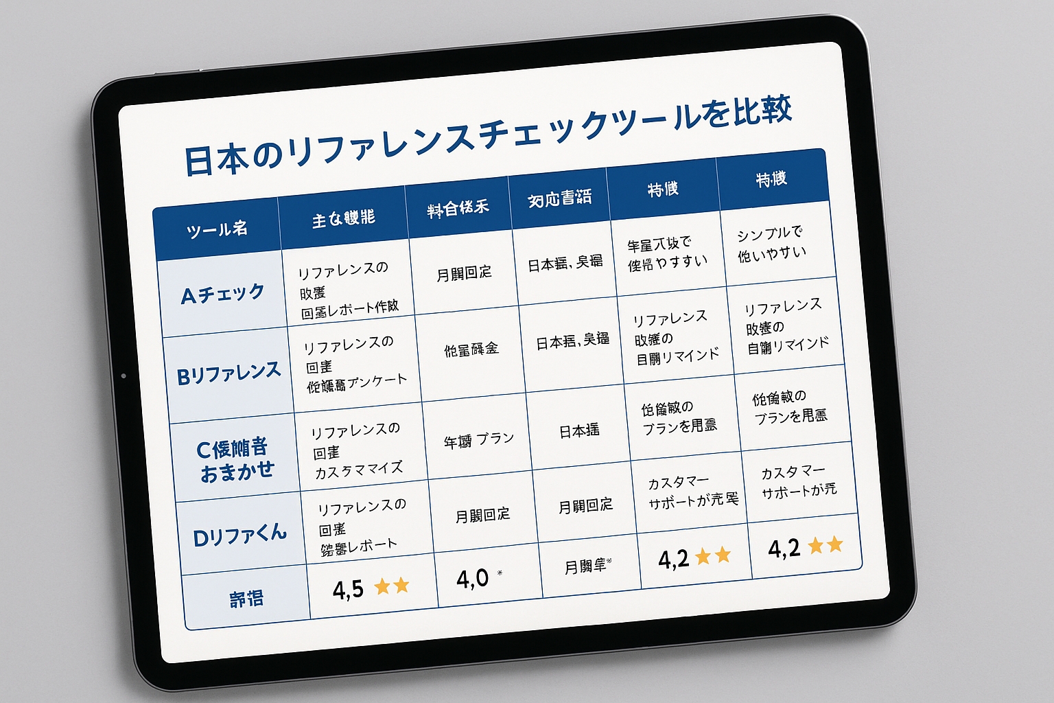 リファレンスツール比較表