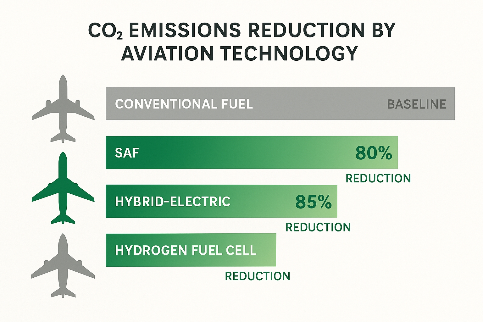 CO2 Emissions Reduction by Aviation Technology