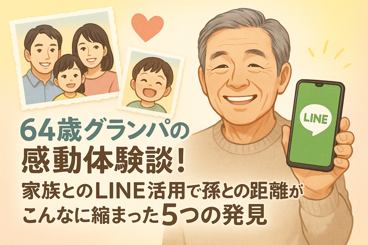 64歳グランパの感動体験談！家族とのLINE活用で孫との距離がこんなに縮まった5つの発見