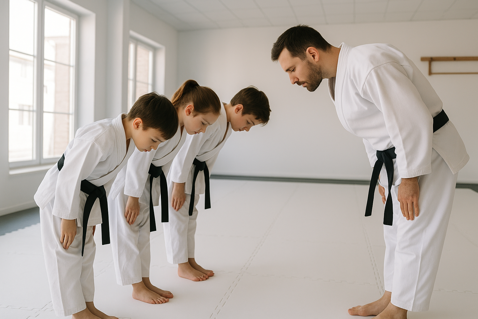 Children learning respect and discipline in martial arts classes Groveland FL - character building karate program