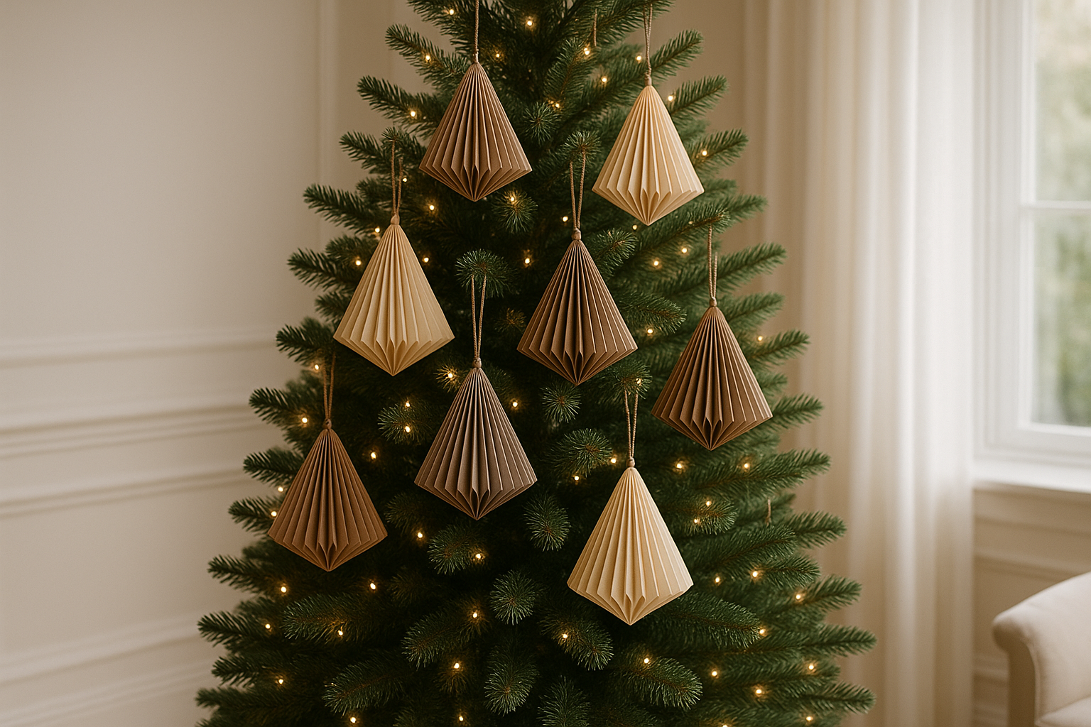Elegant Home Paper Tree Cone Display