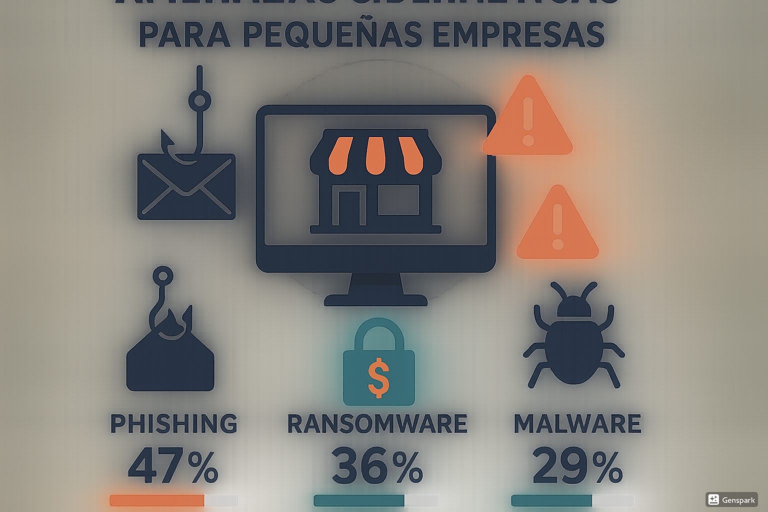Gráfico de amenazas cibernéticas dirigidas a pequeñas empresas