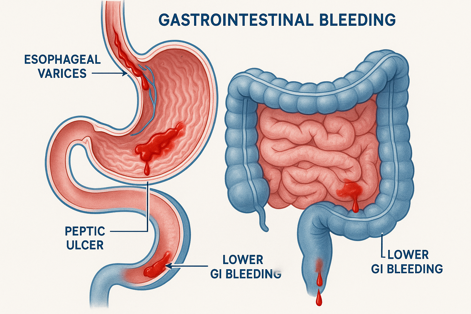 GI Tract Bleeding Sites Illustration