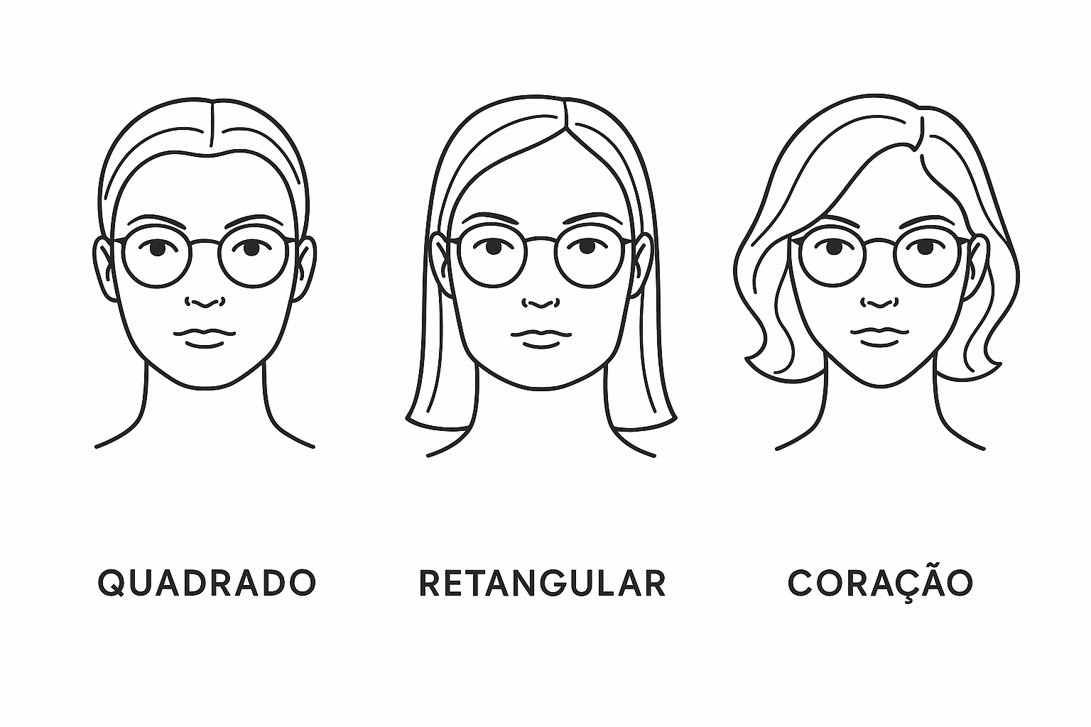 Guia de rostos para armações redondas