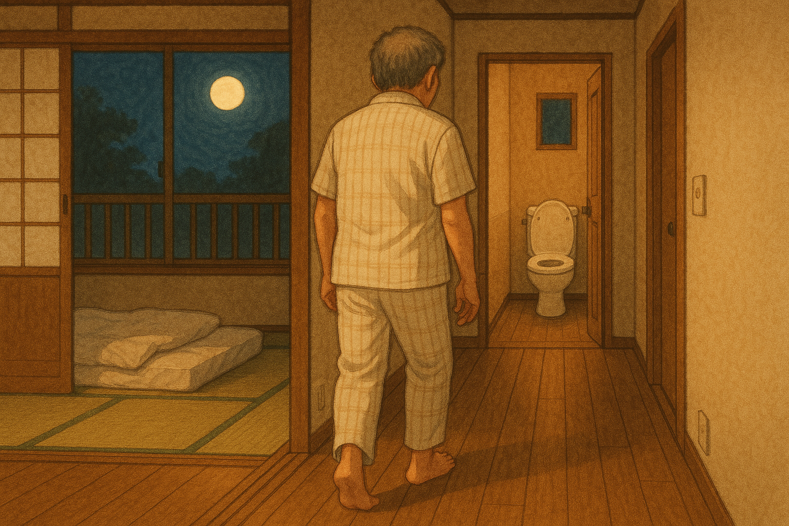 夜間頻尿で悩む64歳男性