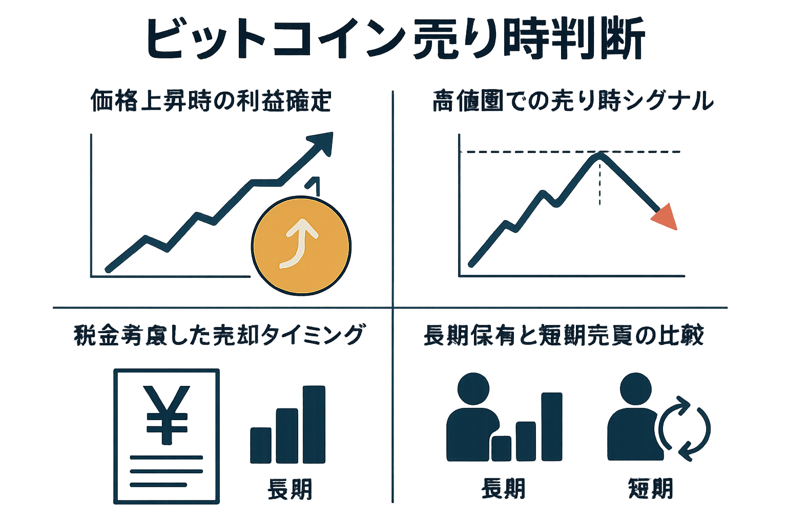 ビットコインの売り時判断インフォグラフィック
