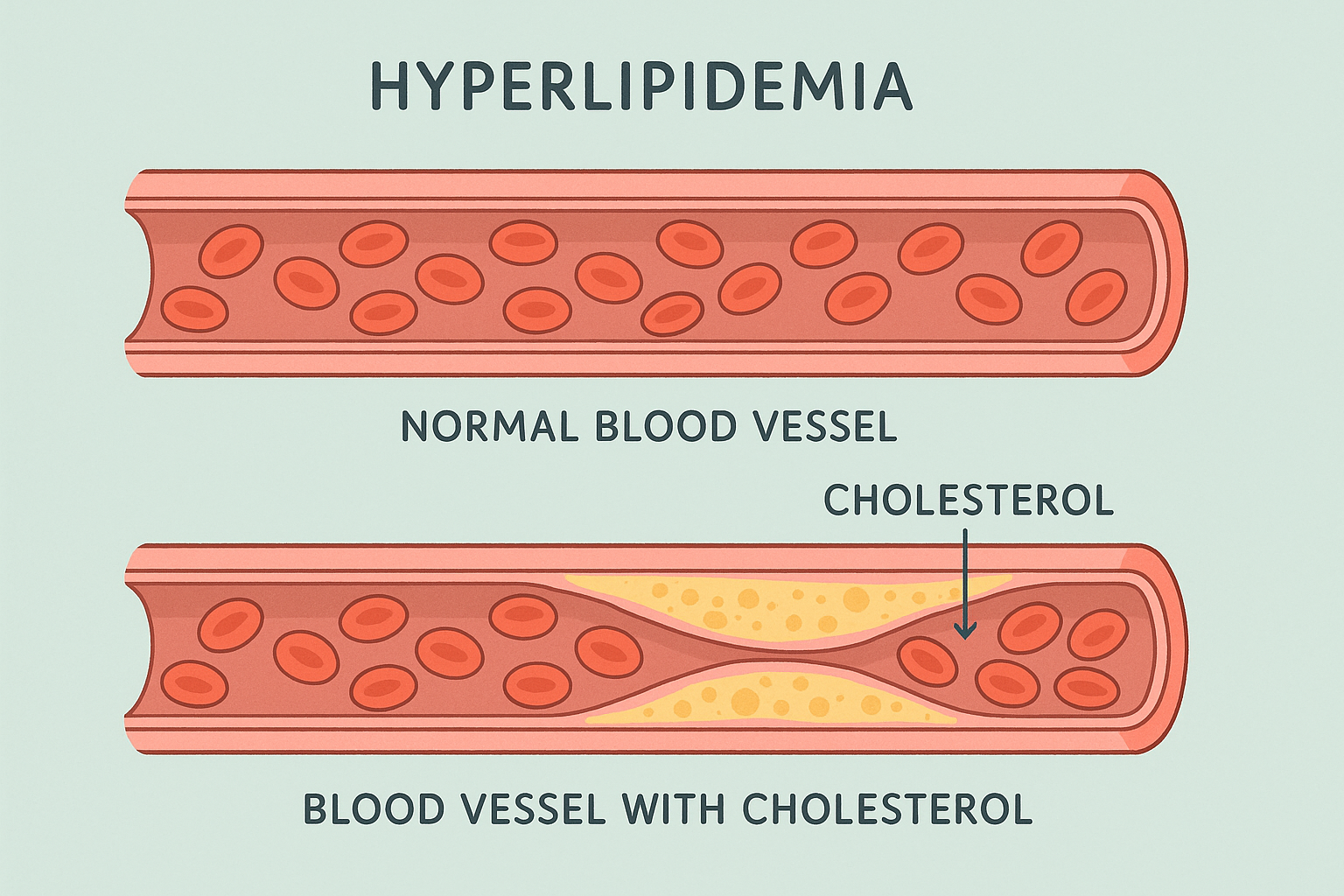고지혈증으로 인한 혈관 변화 비교도