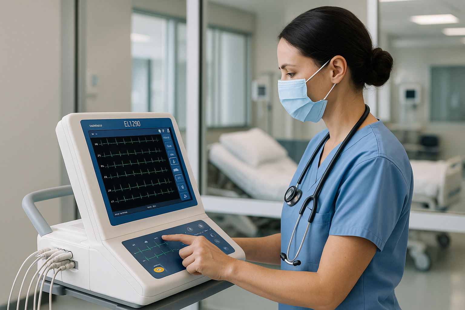 Healthcare Professional Using ELI 280 in Clinical Setting