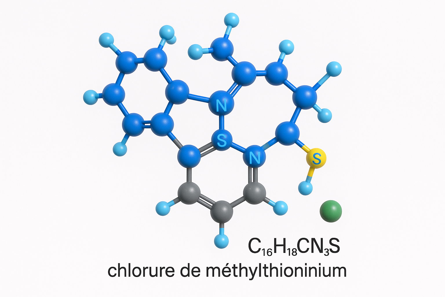 Structure moléculaire du bleu de méthylène