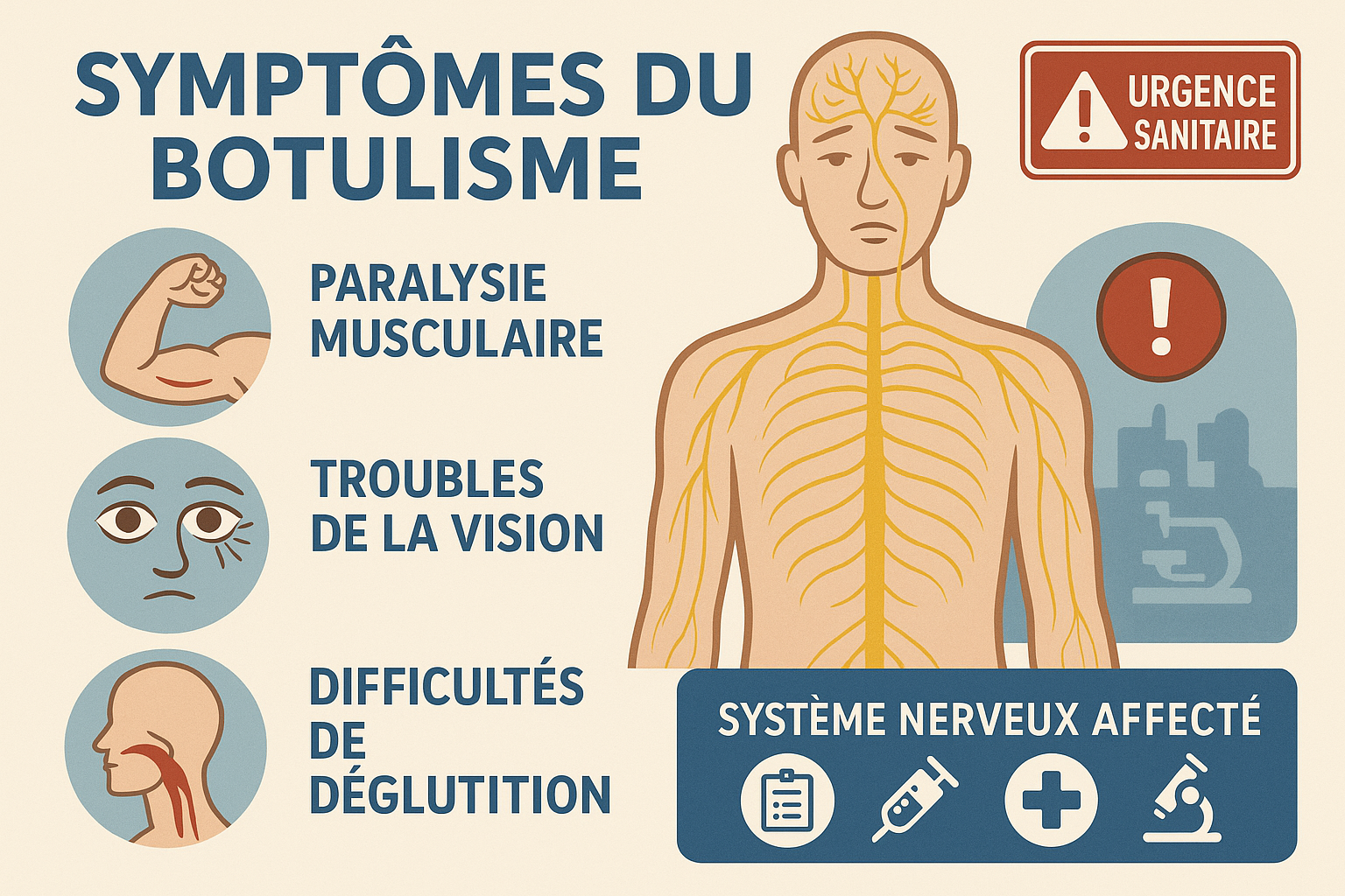 INFOGRAPHIE DES SYMPTÔMES DU BOTULISME