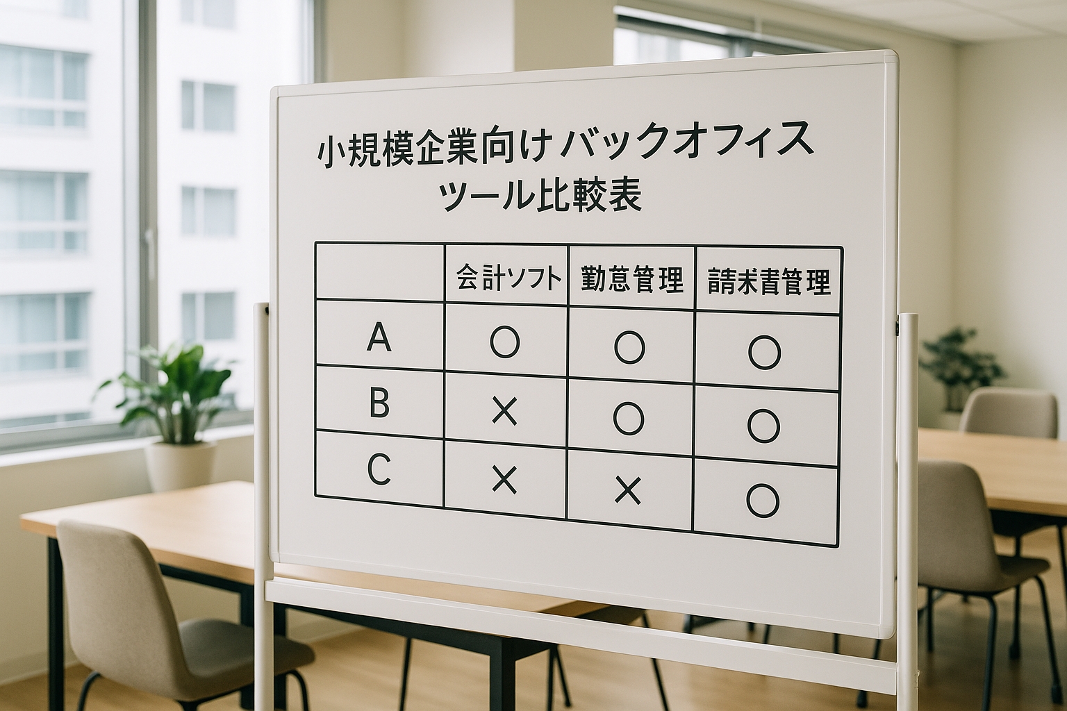 小規模企業向けバックオフィスツール比較表