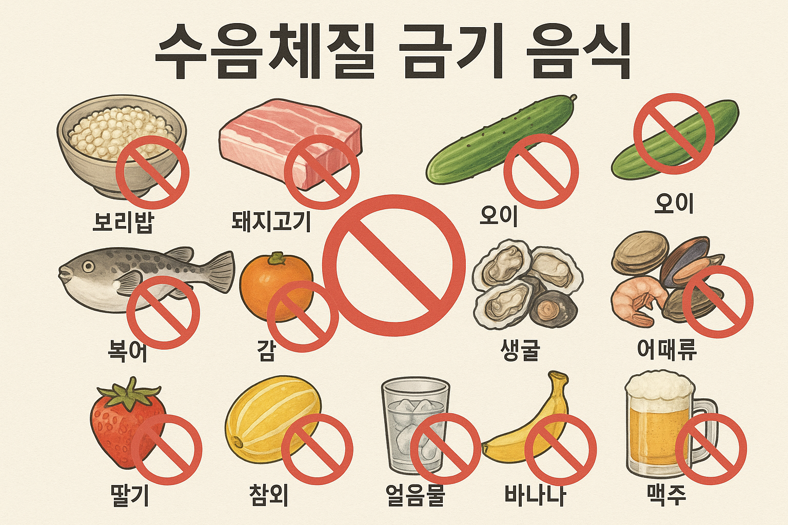 수음체질에 해로운 음식들