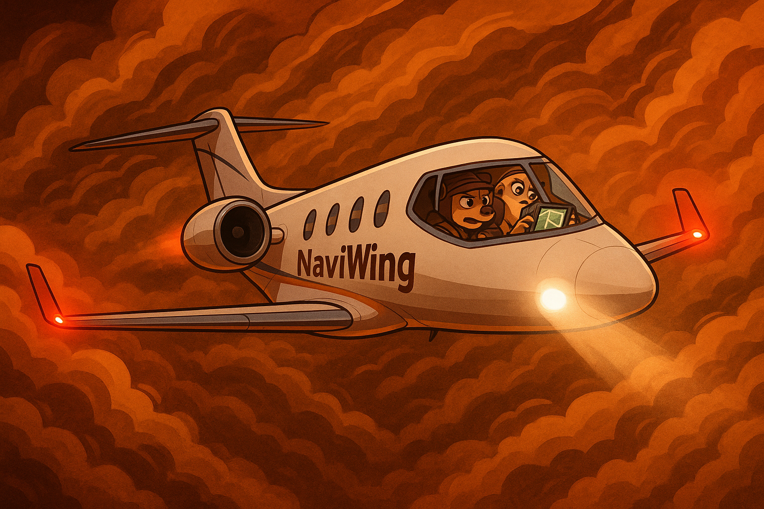 NaviWing flying through sandstorm