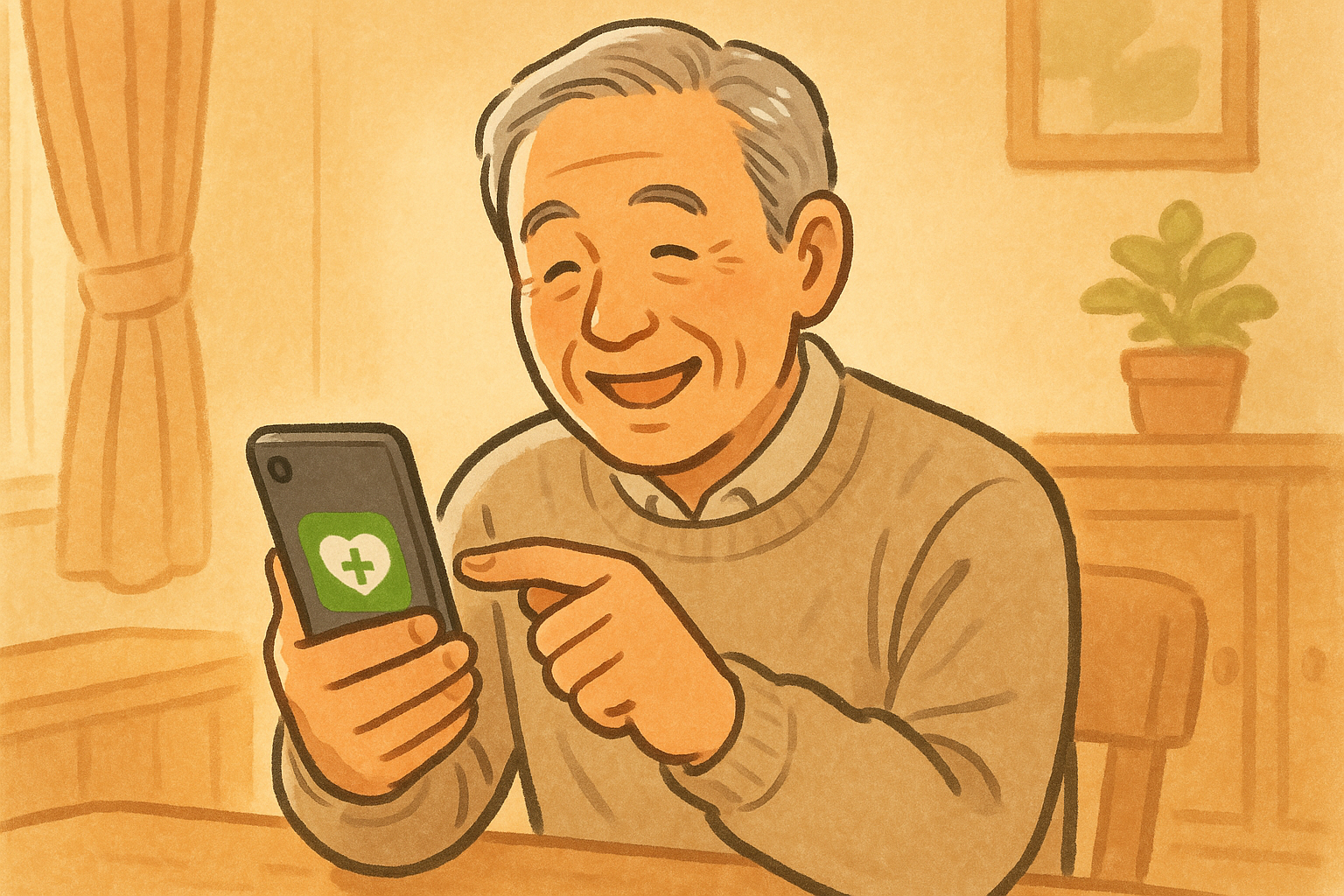 シニア向けスマホアプリのメインイメージ