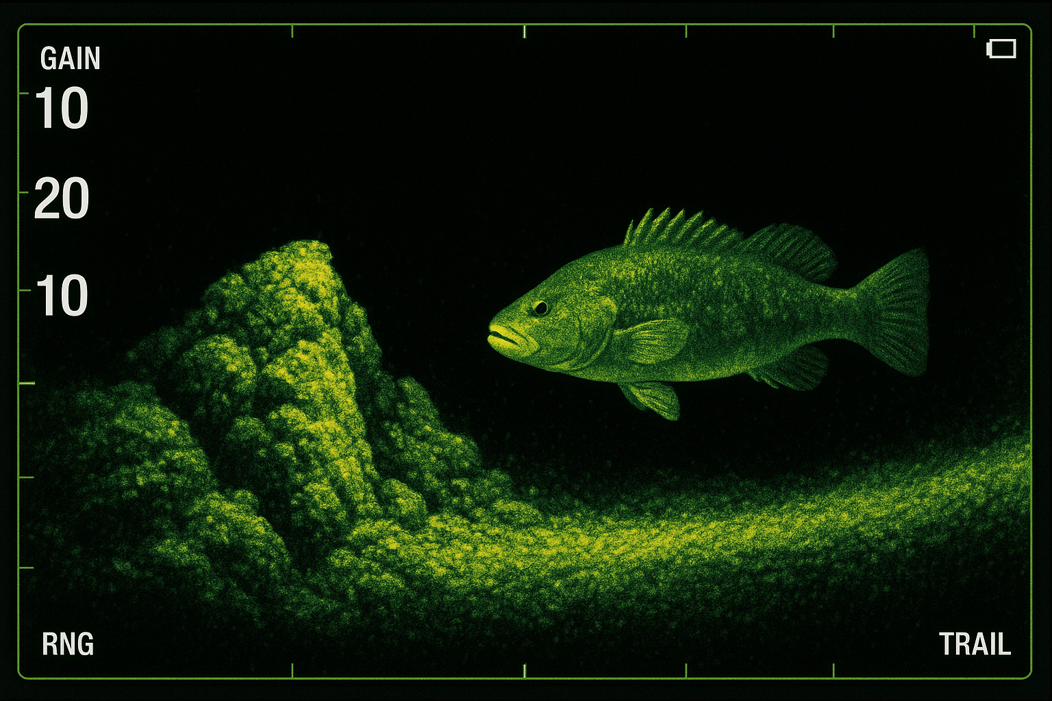 Sonar screen showing blackfish