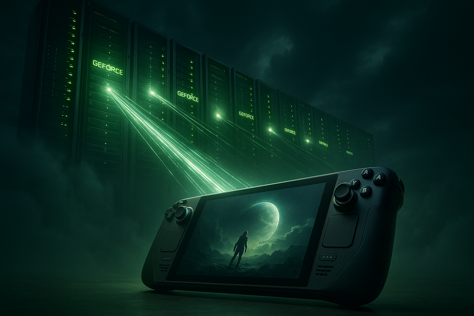 Visualizzazione del cloud gaming tra datacenter NVIDIA e Steam Deck
