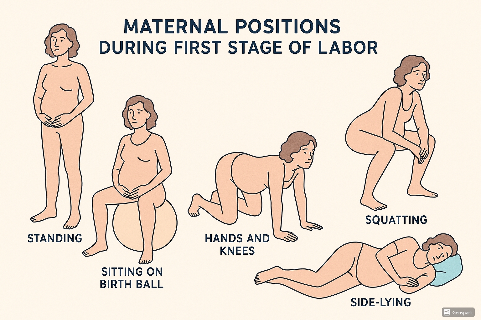 Maternal positioning first stage labor