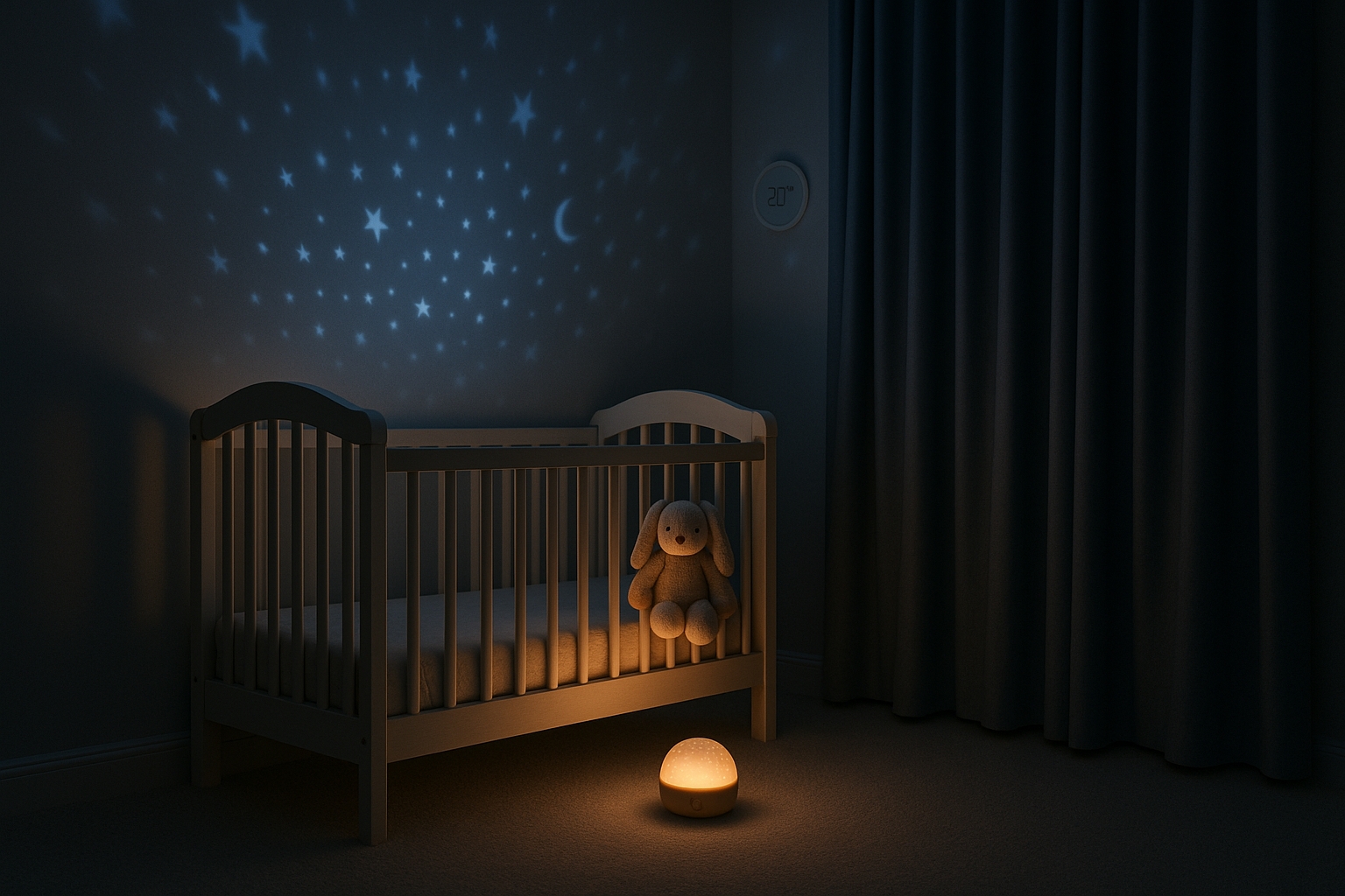 Chambre de bébé parfaite pour le sommeil avec veilleuse et ambiance sereine