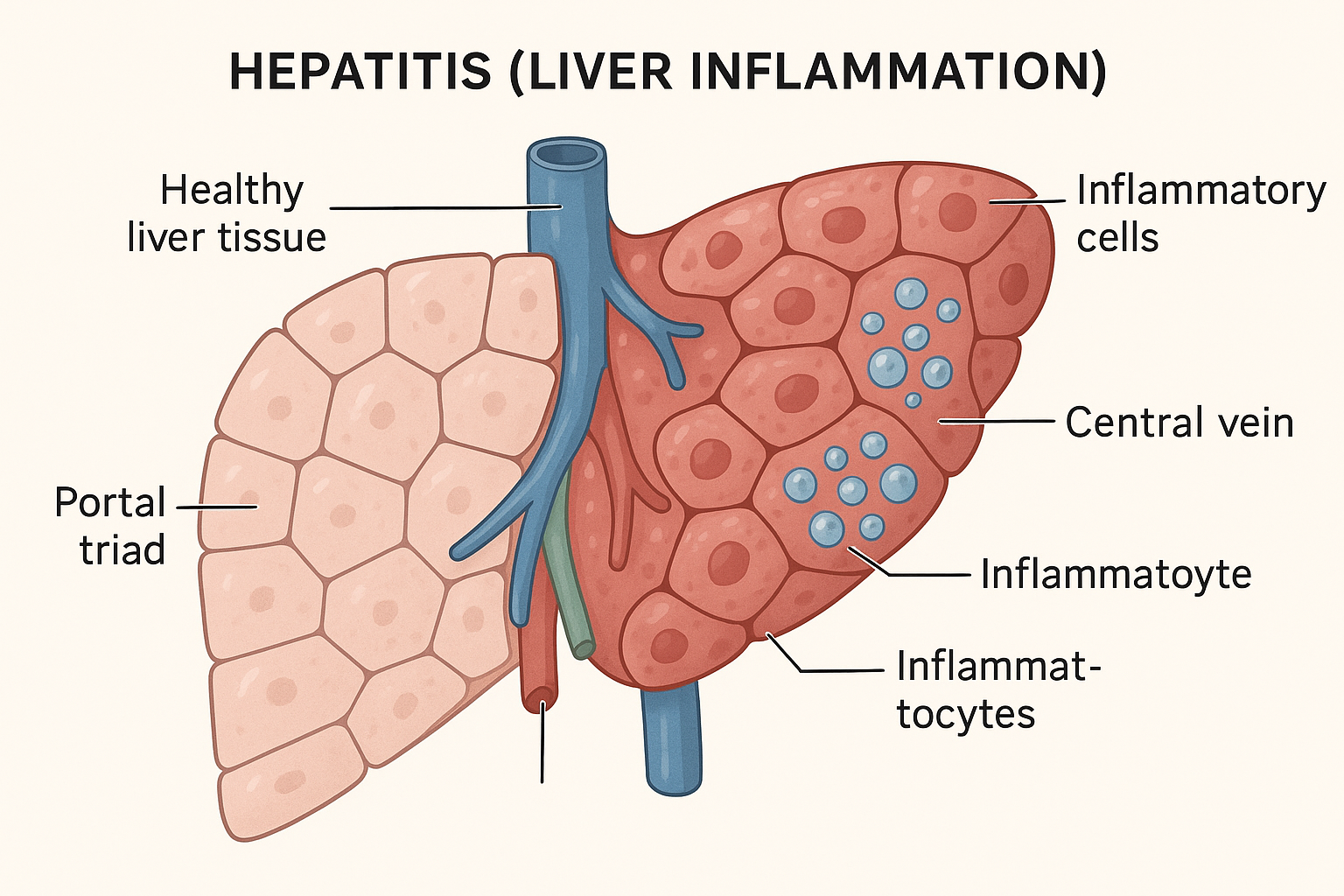 hepatitis liver inflammation medical diagram