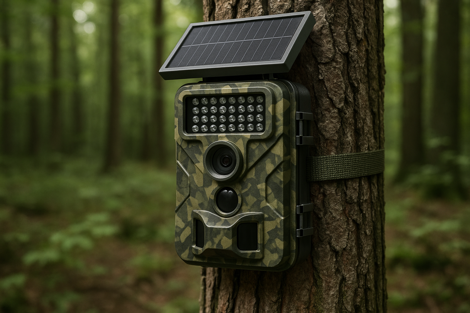 Solar-Wildkamera mit Solarpanel